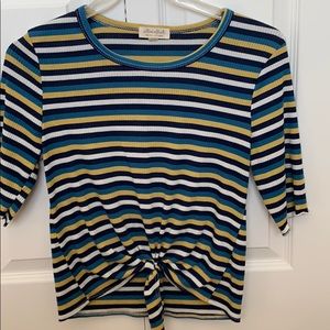 3/4 Sleeve Stripped Shirt